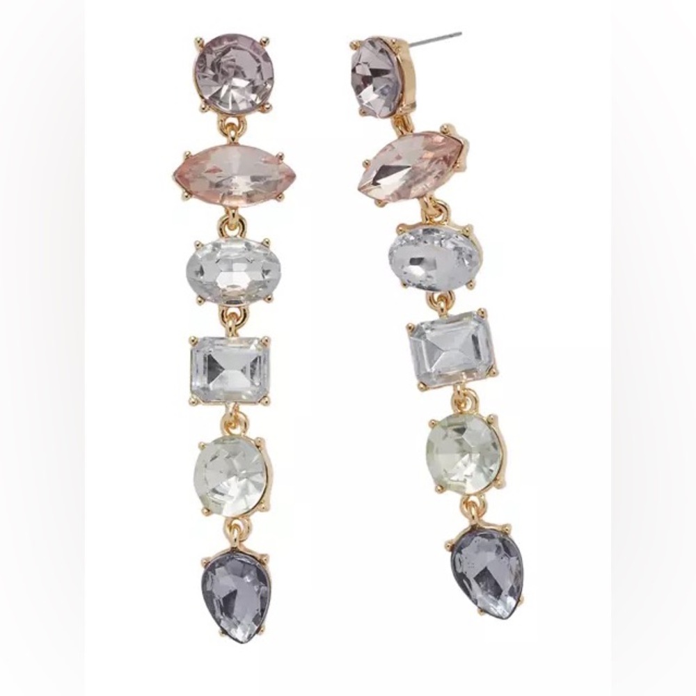 evie & emma Gold Tone Linear Statement Earrings